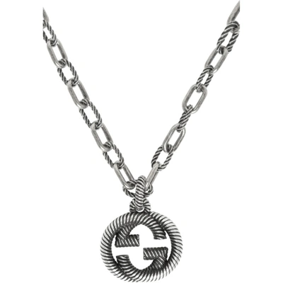 Shop Gucci Silver Small Interlocking G Chain Necklace In 0811 Silver