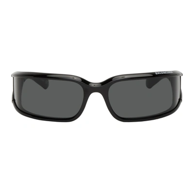 Shop Balenciaga Black Intnl Screen Sunglasses In 001 Black