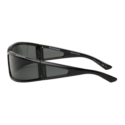 Shop Balenciaga Black Intnl Screen Sunglasses In 001 Black