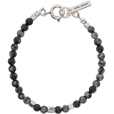 Shop Isabel Marant Black Snowstone Bracelet In Fadedblk02f