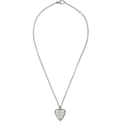 Shop Gucci Silver Heart Necklace In 0811 Silver