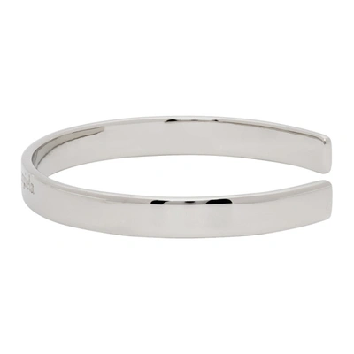 Shop Maison Margiela Silver Polished Bangle Bracelet In 951 Silver