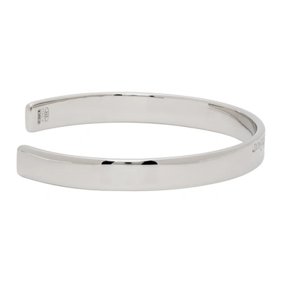 Shop Maison Margiela Silver Polished Bangle Bracelet In 951 Silver