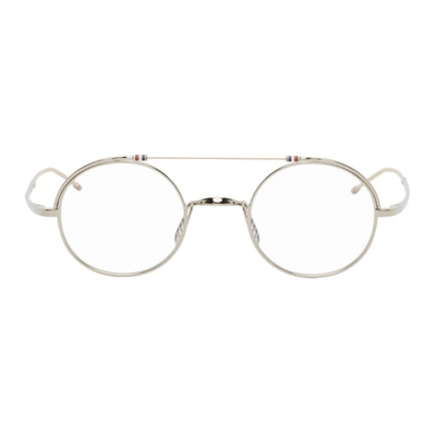 Shop Thom Browne Silver & Gold Round Tbx910 Glasses