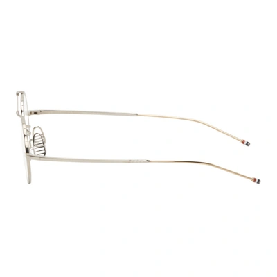 Shop Thom Browne Silver & Gold Round Tbx910 Glasses