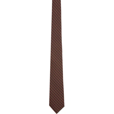 Shop Burberry Red Silk Manston Tie