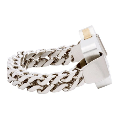 Shop Alyx Silver River Link Bracelet In Gry0002