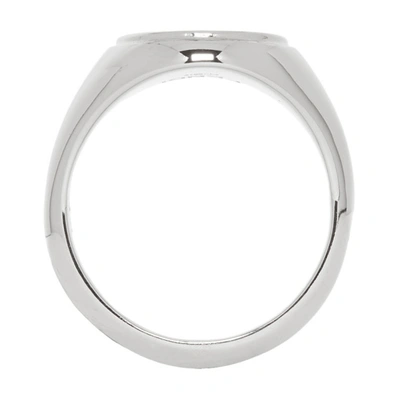 Shop Fendi Silver Karligraphy Signet Ring In F0th0 Palla