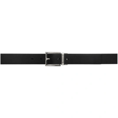 Shop Givenchy Reversible Black & Navy Logo Buckle Belt In 006-black/n
