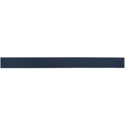 Shop Givenchy Reversible Black & Navy Logo Buckle Belt In 006-black/n