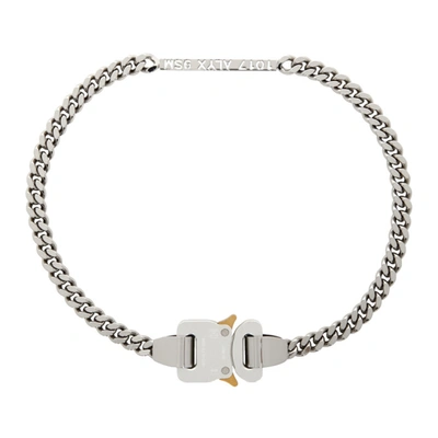 Shop Alyx Silver Id Buckle Necklace In Silver 14539910