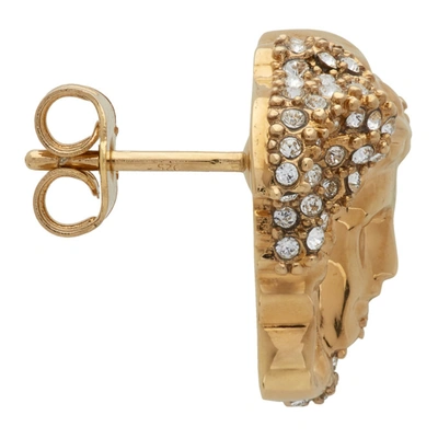 Shop Versace Gold Palazzo Dia Earrings In Kcvo Gldsil