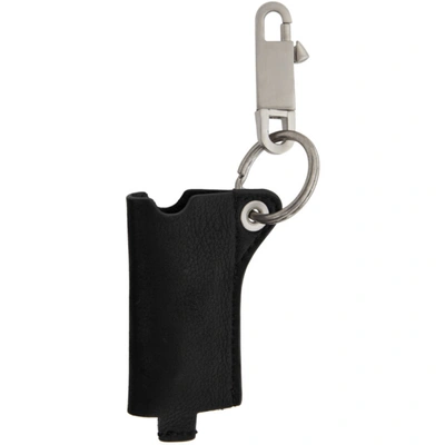 Shop Rick Owens Black Leather Classic Lighter Case Keychain In 09 Blk