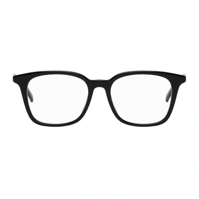 Shop Gucci Black Acetate Rectangular Glasses In 001 Black