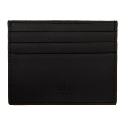 Shop Fendi Black & Gold Bag Bugs Card Holder In F0kur Black