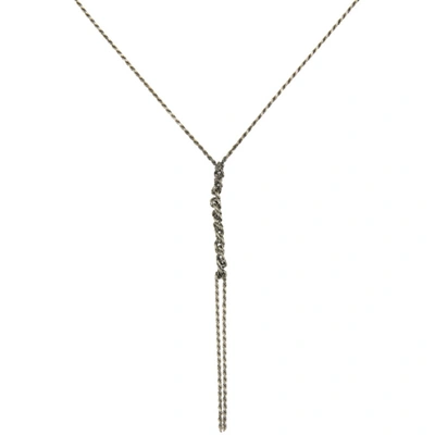 Shop Emanuele Bicocchi Silver Crochet Y-shaped Necklace