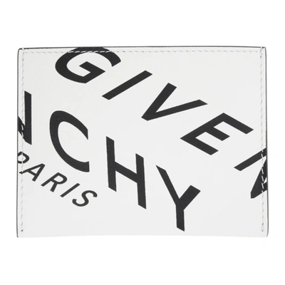 Shop Givenchy White & Black Logo 3cc Card Holder In 116-white/b