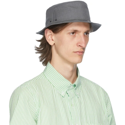 Shop Thom Browne Grey 4-bar Classic Bucket Hat In 035 Medgrey