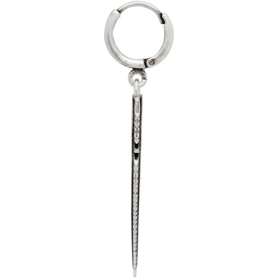 Shop Isabel Marant Silver Single Feather Earring In Silver 08si