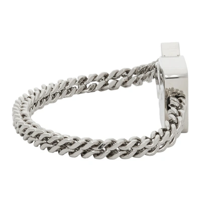 Shop Alyx Silver Mini Cubix Chain Bracelet In Silver 14539915