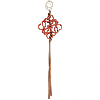 Shop Loewe Red Anagram Charm Keychain In 7100 Red