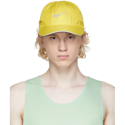 Shop Nike Yellow Aerobill Featherlight Running Cap In 731 Opti Ye
