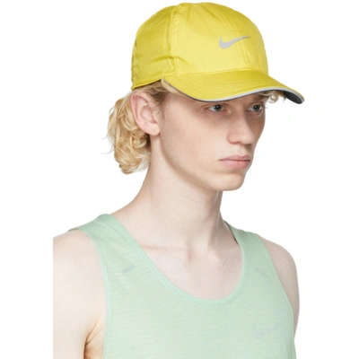 Shop Nike Yellow Aerobill Featherlight Running Cap In 731 Opti Ye