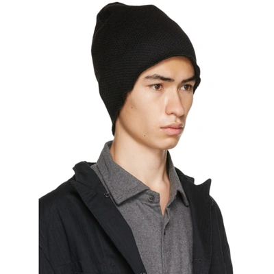 Shop Engineered Garments Black Wool Knit Beanie In Mp017 Black