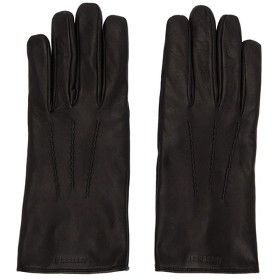 Shop Burberry Black Thomas Gloves