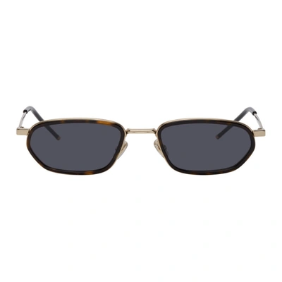 Shop Dior Homme Gold Shock Sunglasses In 006jgold H