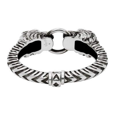 Shop Gucci Silver Garden Tiger Bracelet In 0701 Silvr