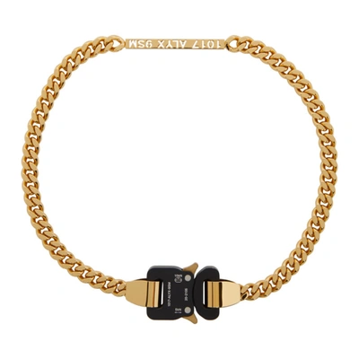 Shop Alyx Gold Id Buckle Necklace In Gold Shiny 14539909