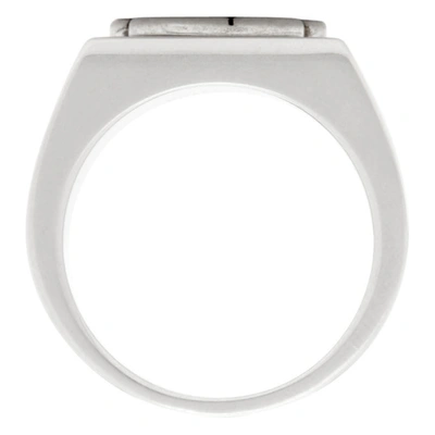 Shop Balenciaga Silver Bb Logo Ring In 0911antiqu