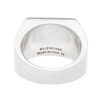 Shop Balenciaga Silver Bb Logo Ring In 0911antiqu