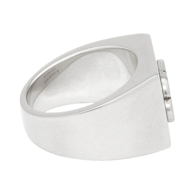 Shop Balenciaga Silver Bb Logo Ring In 0911antiqu