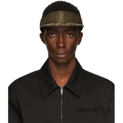 Shop Fendi Brown 'forever ' Visor In F15b6 Tobac