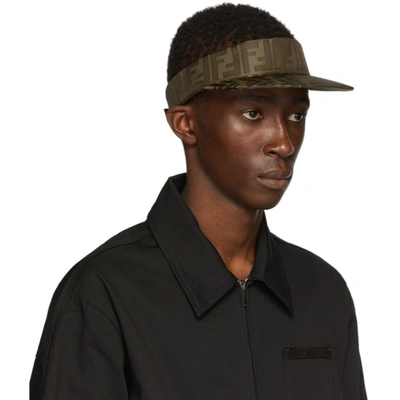 Shop Fendi Brown 'forever ' Visor In F15b6 Tobac