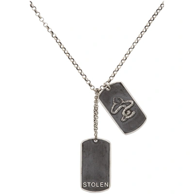 Shop Stolen Girlfriends Club Ssense Exclusive Silver Snake Dog Pendant Necklace