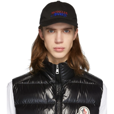 Shop Moncler Genius 2 Moncler 1952 Black Awake Ny Edition Logo Cap In 999 Black