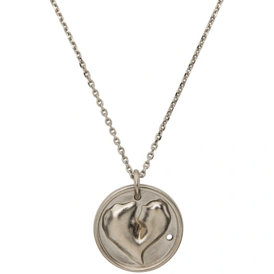 Shop Ludovic De Saint Sernin Silver Broken Heart Medallion Necklace In Silver Pall