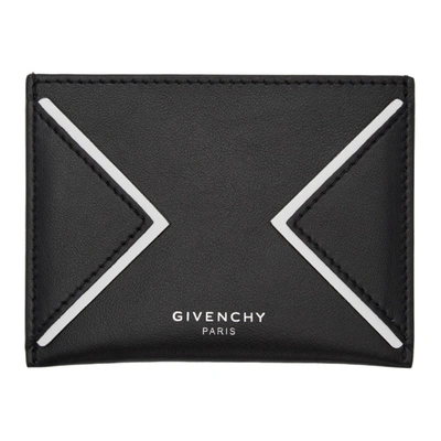 Shop Givenchy Black And White V Lines Card Holder In 004 Blk/wht
