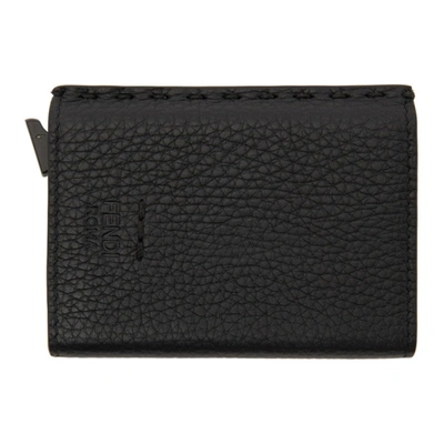 Shop Fendi Black Selleria Slide-out Card Holder In F0gxn Black