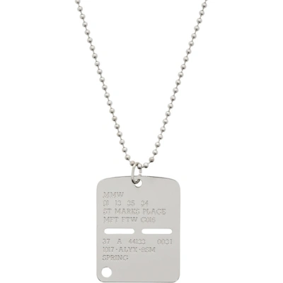 Shop Alyx Silver Military Tag Necklace In Gry0002-sil
