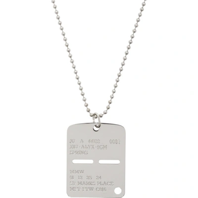 Shop Alyx Silver Military Tag Necklace In Gry0002-sil