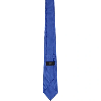 Shop Dunhill Blue Silk Multi Thin Stripe Tie In 441 Blue