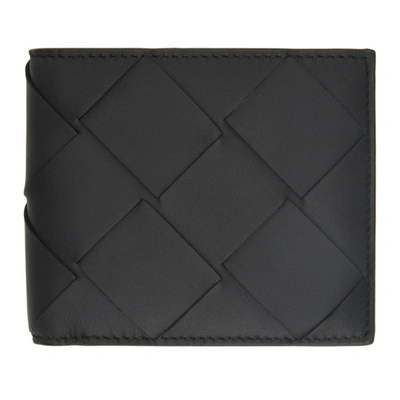 Shop Bottega Veneta Black Maxi Intrecciato Bifold Wallet In 8803 Black