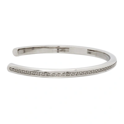 Shop Versace Silver Greca Bracelet In D00p Silver