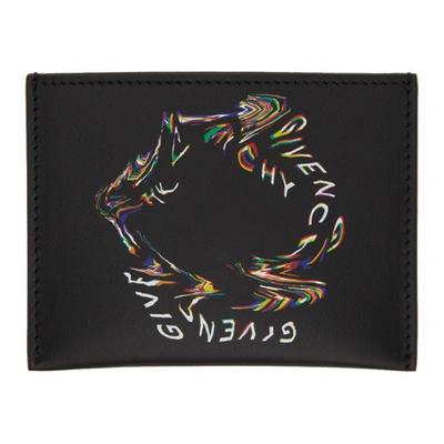 Shop Givenchy Black Glitch Logo Card Holder In 960-multico