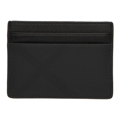 Shop Burberry Grey London Check Sandon Card Holder In Black A5656