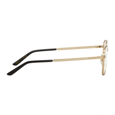 Shop Gucci Gold Round Glasses In 001 Gold
